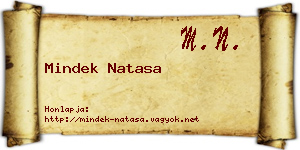 Mindek Natasa névjegykártya
